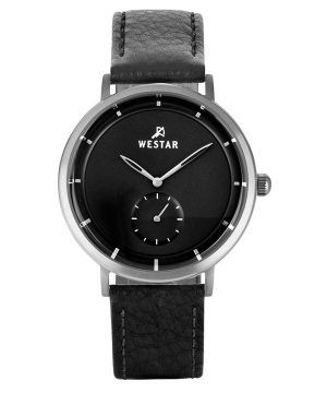 Reloj Westar Profile con correa de cuero y esfera negra de cuarzo 50246STN103 para hombre