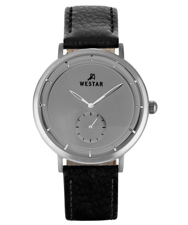 Reloj Westar Profile con correa de cuero y esfera gris de cuarzo 50246STN106 para hombre