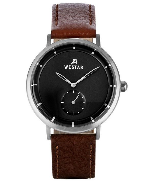 Reloj Westar Profile con correa de cuero y esfera negra de cuarzo 50246STN123 para hombre