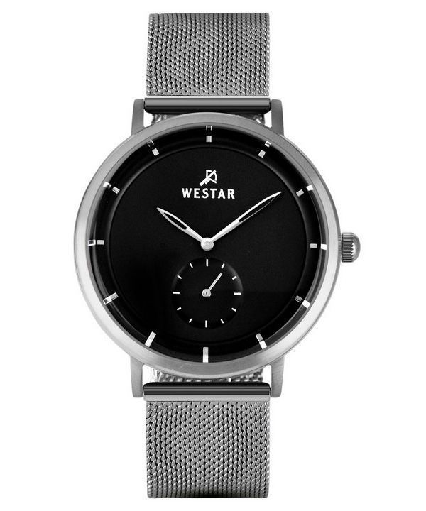 Reloj Westar Profile de acero inoxidable con esfera negra y cuarzo 50247STN103 para hombre