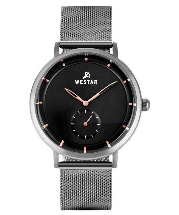 Reloj Westar Profile de acero inoxidable con esfera negra y cuarzo 50247STN603 para hombre
