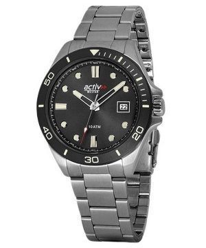 Reloj Westar Activ Sports de acero inoxidable con esfera negra y cuarzo 90250SBN903 100M para hombre