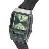 Reloj Casio Vintage analógico digital de acero inoxidable con esfera verde y cuarzo AQ-800ECGG-3A para hombre