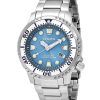 Reloj para hombre Citizen Promaster Dive de acero inoxidable con esfera azul claro Eco-Drive Diver&#39,s BN0165-55L 200M
