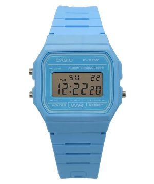 Reloj unisex Casio Digital de cuarzo con correa de resina azul F-91WC-2A