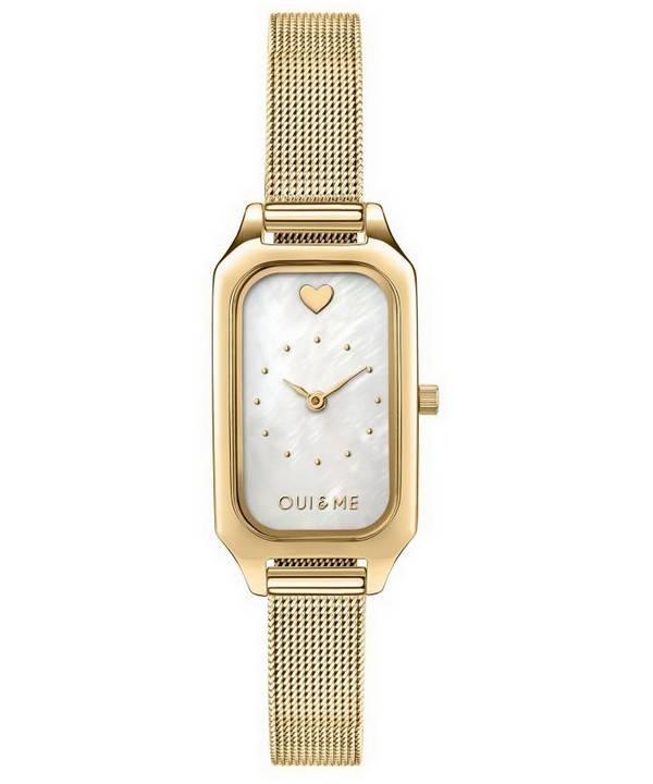 Oui &amp, Me Finette Reloj para mujer con esfera blanca, tono dorado, acero inoxidable, cuarzo ME010198