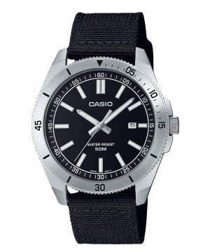 Reloj Casio MTP-B155C-1E de cuarzo con esfera negra y correa de tela analógica estándar para hombre