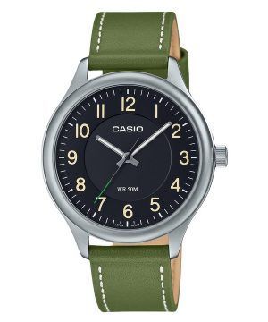 Reloj Casio MTP-B160L-1B1 de cuarzo con esfera negra y correa de cuero analógica estándar para hombre
