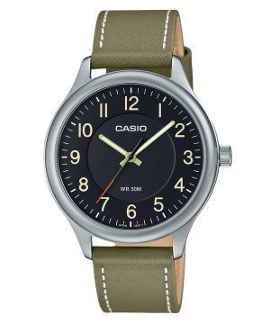 Reloj Casio MTP-B160L-1B2 de cuarzo con esfera negra y correa de cuero analógica estándar para hombre