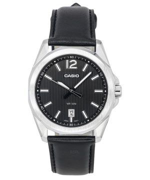 Reloj Casio MTP-E725L-1A de cuarzo con esfera negra y correa de cuero analógica estándar para hombre