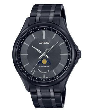 Reloj Casio estándar analógico con fase lunar y esfera negra de cuarzo MTP-M100B-1A para hombre