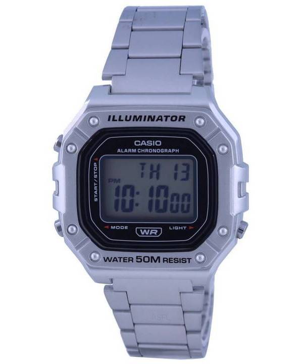 Reloj Casio Youth Digital de acero inoxidable W-218HD-1A W218HD-1 para hombre