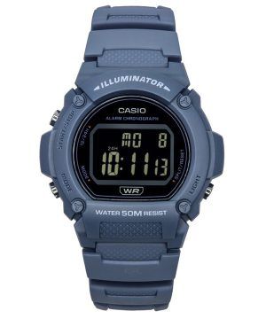 Reloj Casio Standard Illuminator digital azul claro con correa de resina de cuarzo W-219HC-2B para hombre