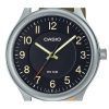 Reloj Casio MTP-B160L-1B2 de cuarzo con esfera negra y correa de cuero analógica estándar para hombre