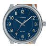 Reloj Casio MTP-B160L-2B de cuarzo con esfera azul y correa de cuero analógica estándar para hombre