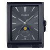 Reloj Casio estándar analógico con fase lunar de acero inoxidable y esfera negra de cuarzo MTP-M105B-1A para hombre