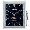 Reloj Casio estándar analógico con fase lunar de acero inoxidable y esfera negra de cuarzo MTP-M105D-1A para hombre