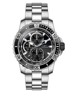 Reloj para hombre Invicta Pro Diver Scuba GMT de acero inoxidable con esfera negra y cuarzo 45745 100M