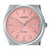 Reloj unisex Casio Standard analógico de acero inoxidable con esfera rosa y cuarzo MTP-B145D-4AV