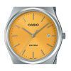 Reloj unisex Casio estándar analógico de acero inoxidable con esfera amarilla y cuarzo MTP-B145D-9AV