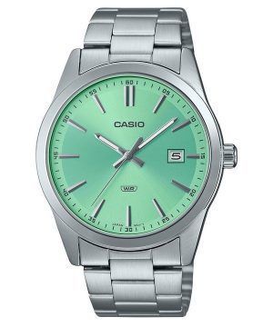 Reloj Casio estándar analógico de acero inoxidable con esfera verde menta y cuarzo MTP-VD03D-3A2 para hombre