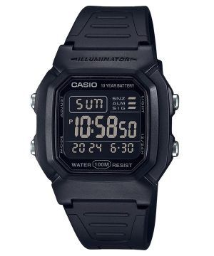 Reloj Casio Digital negro con doble hora y correa de resina de cuarzo W-800H-1BV 100M para hombre