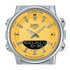 Reloj Casio analógico digital combinado de acero inoxidable con esfera amarilla y cuarzo AMW-880D-9AV para hombre