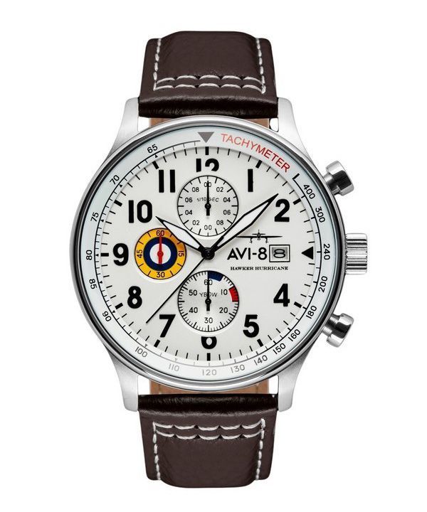AVI-8 Hawker Hurricane Classic Chronograph Classic White Dial Quartz AV-4011-01 Mens Watch