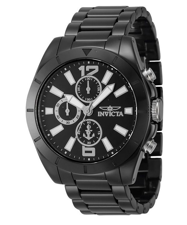 Invicta Ocean Voyage Chronograph Ceramic Bracelet Black Dial Quartz 46298 100M Men's Watch