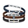 Maserati Jewels Recycled Leather And Stainless Steel Bracelet JM422AVE10 For Men