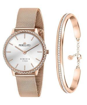 Morellato 1930 Just Time Rose Gold Silver Dial Quartz R0153161504 Women's Watch With Free Bracelet