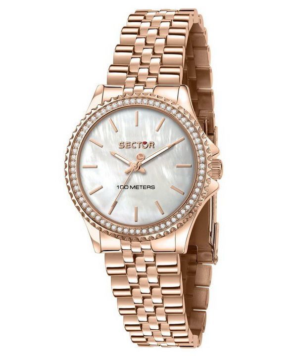 Sector 230 Just Time Rose Gold Stainless Steel Mother of Pearl Dial Quartz R3253161537 100M Women's Watch
