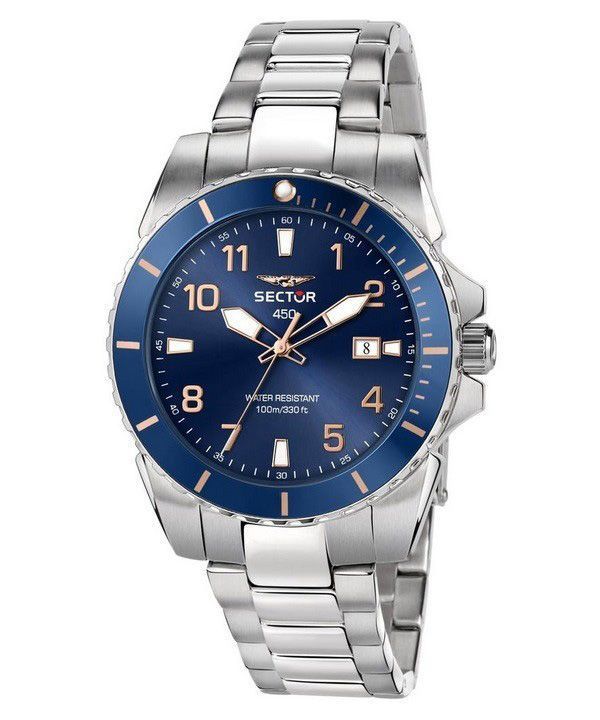 Sector 450 Date And Time Stainless Steel Blue Dial Quartz R3253276010 100M Men's Watch