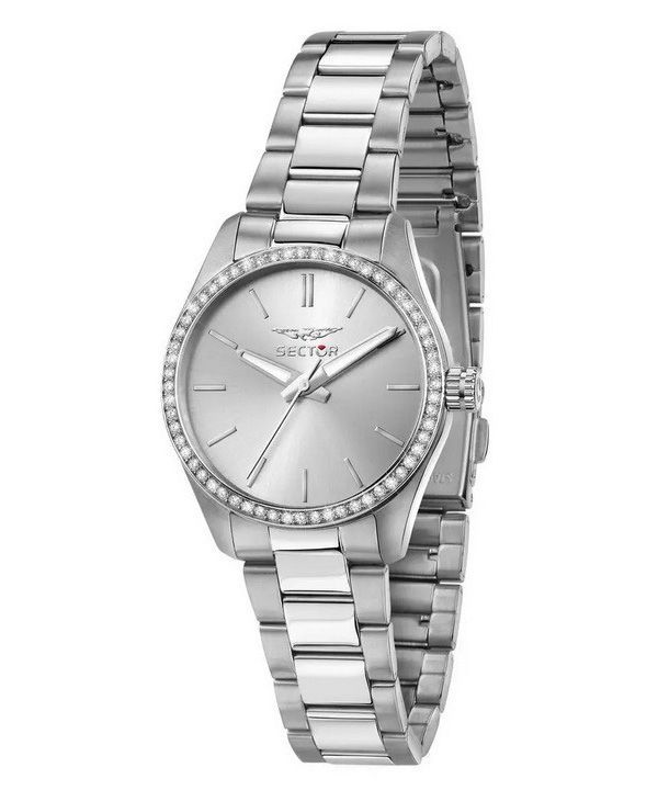 Sector 270 Just Time Crystal Accents Stainless Steel Silver Dial Quartz R3253578505 Women's Watch