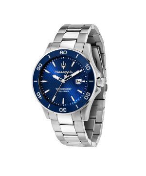 Reloj Maserati Competizione de acero inoxidable con esfera azul y cuarzo R8853100036 100M para hombre