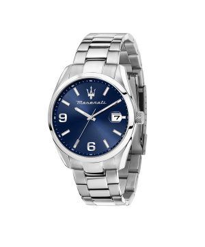 Reloj Maserati Attrazione de acero inoxidable con esfera azul y cuarzo R8853151013 para hombre
