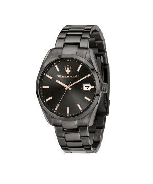 Reloj Maserati Attrazione de acero inoxidable con esfera negra y cuarzo R8853151015 para hombre