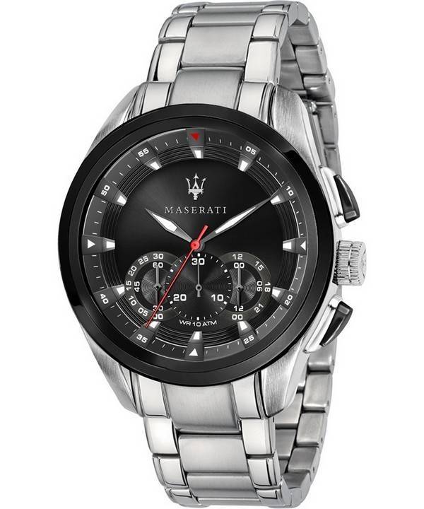Maserati Traguardo Chronograph Stainless Steel Black Dial Quartz R8873612015 100M Men's Watch