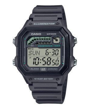 Reloj Casio estándar digital con correa de resina de cuarzo gris WS-1600H-8AV 100M para hombre