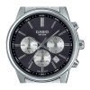 Reloj para hombre Casio Cronógrafo analógico estándar de acero inoxidable con esfera gris y cuarzo MTP-E515D-1AV