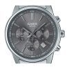 Reloj para hombre Casio Cronógrafo analógico estándar de acero inoxidable con esfera gris y cuarzo MTP-E515D-8AV
