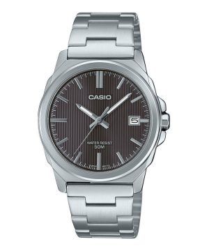 Reloj Casio estándar analógico de acero inoxidable con esfera gris y cuarzo MTP-E720D-8AV para hombre