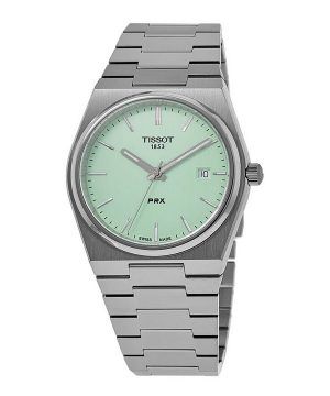 Reloj unisex Tissot T-Classic PRX de acero inoxidable con esfera verde claro y cuarzo T137.410.11.091.01 100M