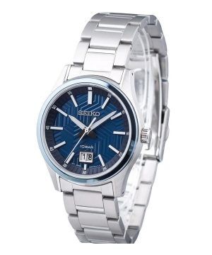 Reloj Seiko Sports de acero inoxidable con esfera azul y cuarzo SUR559P1 100M para hombre
